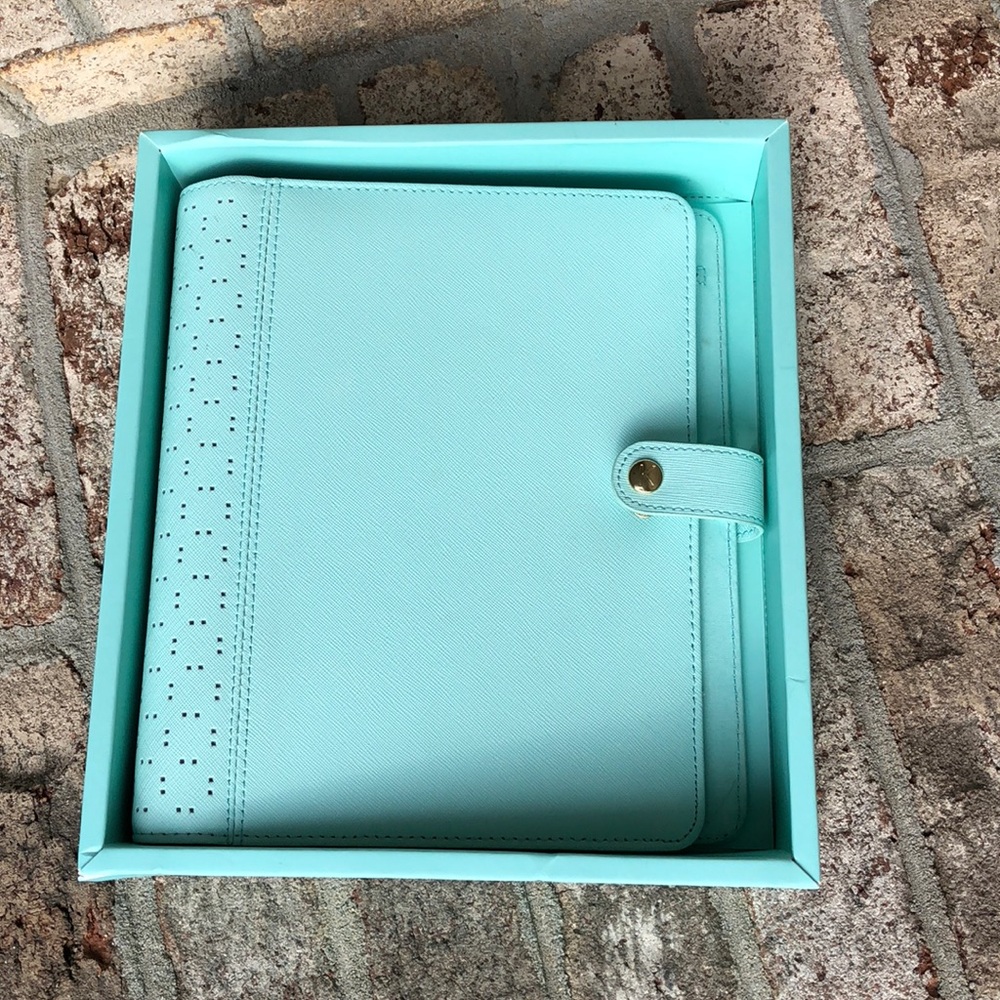 Kikki K planner large A5 mint perforated leather